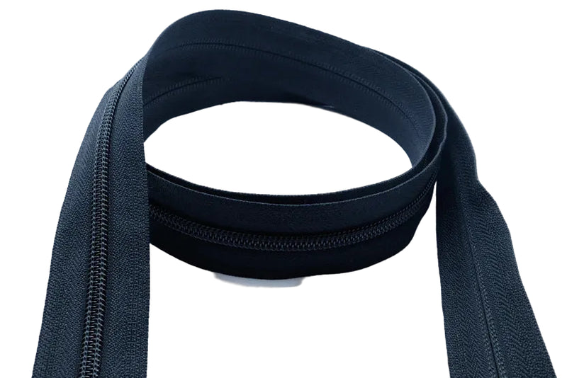 Coil Zipper by the Meter Black